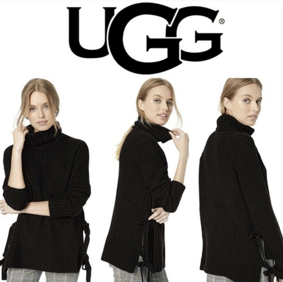 UGG Ceanna Cable Knit Turtleneck Side Tie Sweater - Picture 1 of 7